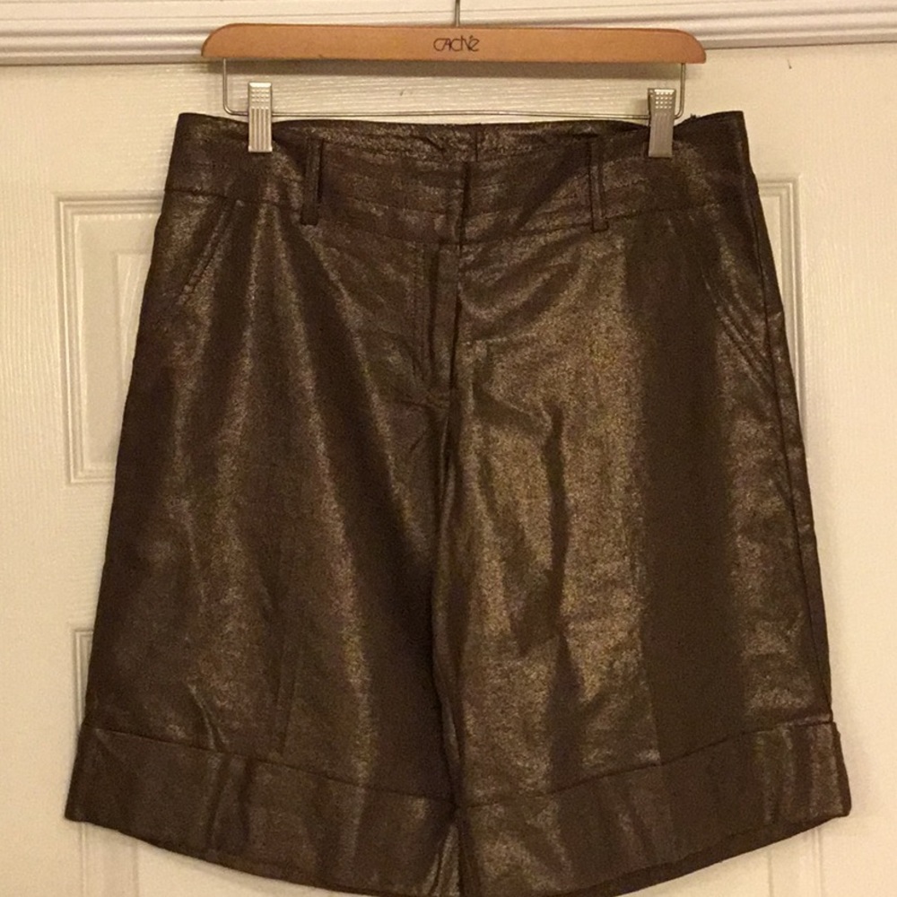 Cache Vintage Bronze Metallic Shorts
